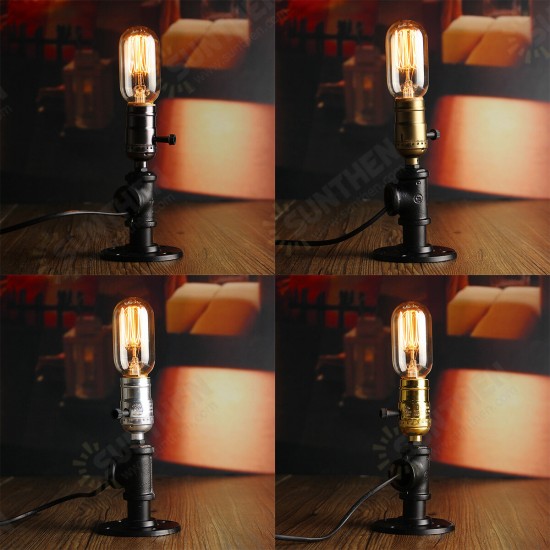 E27 Retro Industrial Vintage Edison Bedside Desk Light Socket Table Reading Lamp Holder With Adapter