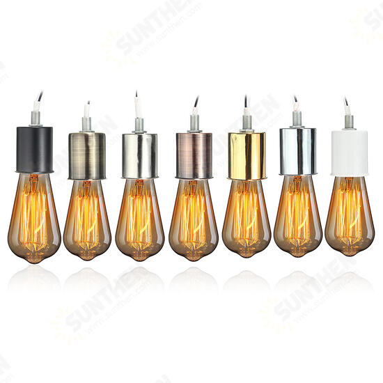 E27 Retro Vintage Edison Ceramic Screw Round Shape Bulb Adapter Hang Lamp Holder Light Socket Fitting