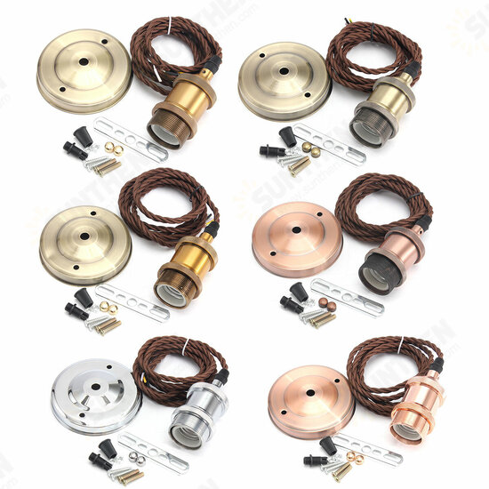 110V-220V 600W Vintage Lamp Holder Ceiling Canopy and Copper Socket with 2M Wire