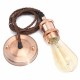 110V-220V 600W Vintage Lamp Holder Ceiling Canopy and Copper Socket with 2M Wire