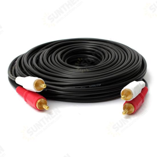 10M/ 33Ft Dual RCA to RCA Audio Video AV Cable For HDTV DVD VCR Stereo