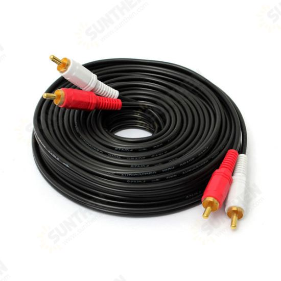 10M/ 33Ft Dual RCA to RCA Audio Video AV Cable For HDTV DVD VCR Stereo