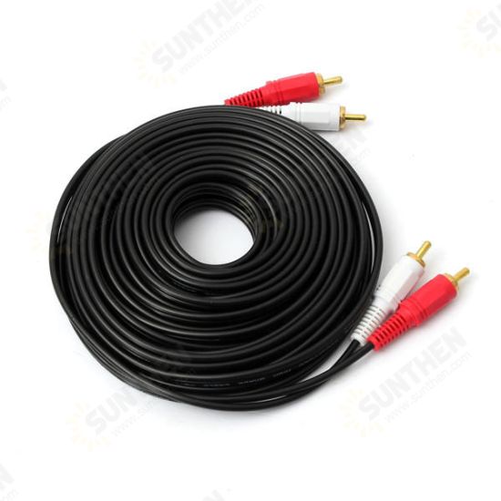 10M/ 33Ft Dual RCA to RCA Audio Video AV Cable For HDTV DVD VCR Stereo