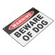 200x300mm Warning Beware of Dog Aluminium Safety Warning Sign House Door Wall Sticker