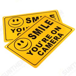 2Pcs SMILE YOU'RE ON CAMERA Warning Security Yellow Sign CCTV Video Surveillance Camera Sticker 28x18cm 2Pcs SMILE YOU'RE ON CAMERA Warning Security Yellow Sign CCTV Video Surveillance Camera Sticker 28x18cm