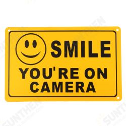 2Pcs SMILE YOU'RE ON CAMERA Warning Security Yellow Sign CCTV Video Surveillance Camera Sticker 28x18cm 2Pcs SMILE YOU'RE ON CAMERA Warning Security Yellow Sign CCTV Video Surveillance Camera Sticker 28x18cm