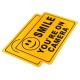 2Pcs SMILE YOU'RE ON CAMERA Warning Security Yellow Sign CCTV Video Surveillance Camera Sticker 28x18cm