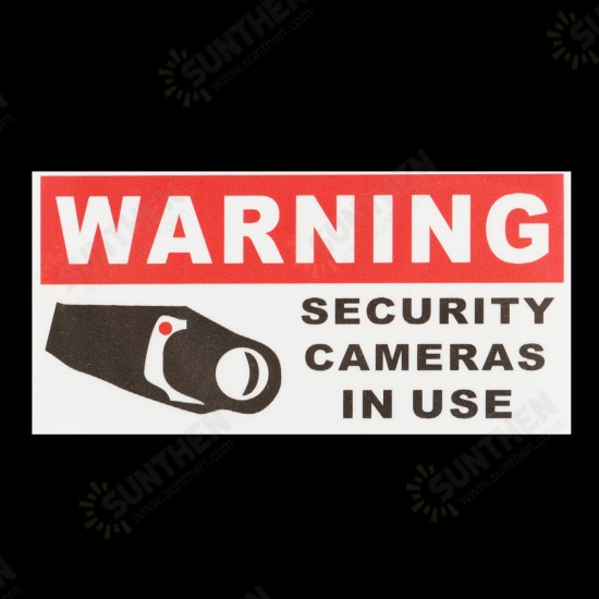 8Pcs Security Camera In Use Self-adhensive Stickers Safety Signs Decal Waterproof