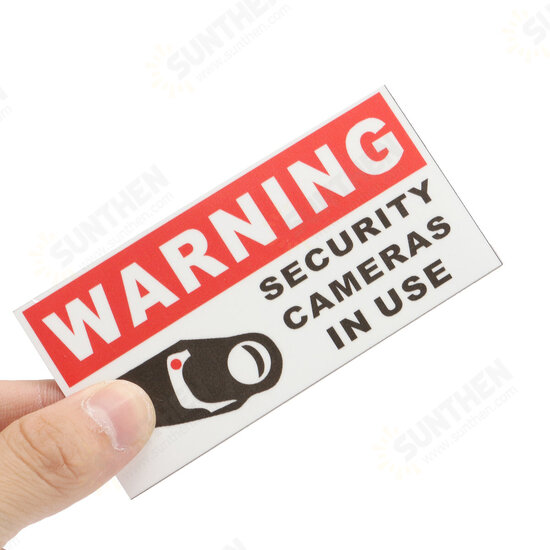 8Pcs Security Camera In Use Self-adhensive Stickers Safety Signs Decal Waterproof