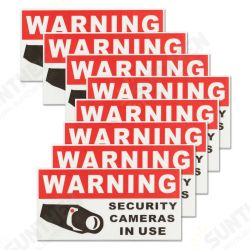 8Pcs Security Camera In Use Self-adhensive Stickers Safety Signs Decal Waterproof 8Pcs Security Camera In Use Self-adhensive Stickers Safety Signs Decal Waterproof