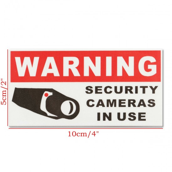 8Pcs Security Camera In Use Self-adhensive Stickers Safety Signs Decal Waterproof