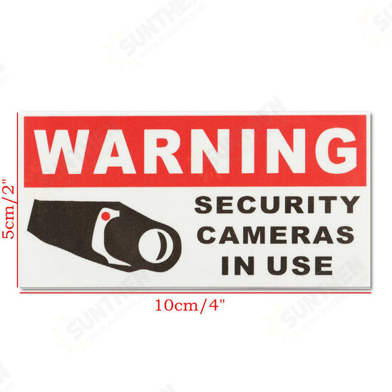 8Pcs Security Camera In Use Self-adhensive Stickers Safety Signs Decal Waterproof