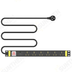PDU Cabinet Power Socket 6-bit 10A Switch + Flashing Protection Multi-purpose Hole 3 Meters PDU Cabinet Power Socket 6-bit 10A Switch + Flashing Protection Multi-purpose Hole 3 Meters