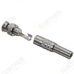 BNC Male Connector for RG-59 Coaxial Cable Brass End Crimp Cable CCTV Camera BNC Welding Connector BNC Male Connector for RG-59 Coaxial Cable Brass End Crimp Cable CCTV Camera BNC Welding Connector