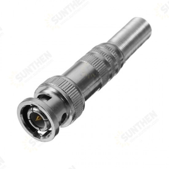 BNC Male Connector for RG-59 Coaxial Cable Brass End Crimp Cable CCTV Camera BNC Welding Connector