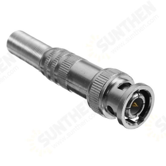 BNC Male Connector for RG-59 Coaxial Cable Brass End Crimp Cable CCTV Camera BNC Welding Connector