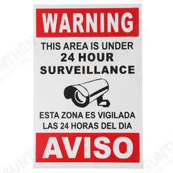 English Spanish Security Warning Sign Camera Sticker Warning This Area Is Under 24 Hour Surveillance English Spanish Security Warning Sign Camera Sticker Warning This Area Is Under 24 Hour Surveillance