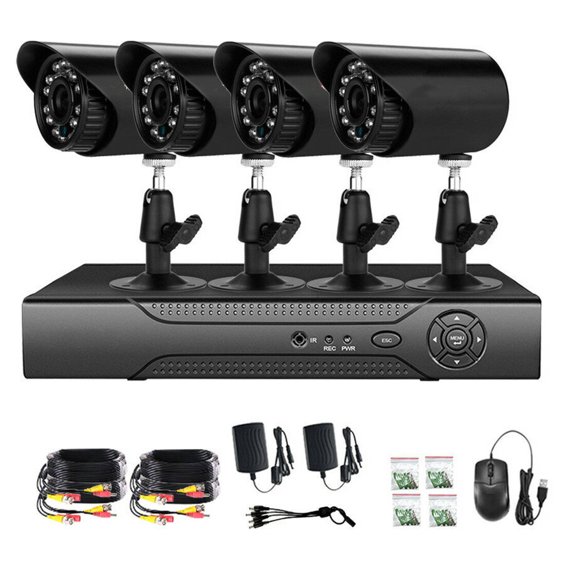 4CH AHD5 IN 1 Surveillance Camera System AHD Security Network WiFi HD ...