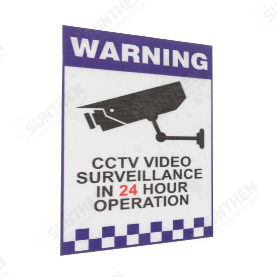 Warning CCTV Security Surveillance Camera Decal Sticker Sign 66mmx100mm Internal