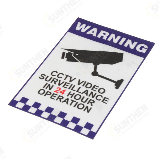 Warning CCTV Security Surveillance Camera Decal Sticker Sign 66mmx100mm Internal