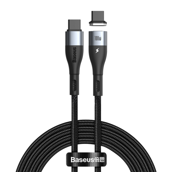 [2 Pack] 100W Zinc Magnetic USB-C to USB-C Data Cable PD QC Fast Charging Data Transmission Cable 1.5m For Huawei Mi10 OnePlus iPad Air MacBook Air