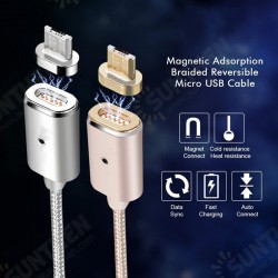 [2Pcs] Magnetic USB to Micro USB Cable Fast Charging Data Transmission Cord Line 1m long For Samsung For Xiaom