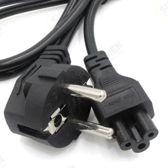 1.5m 5ft IEC320 C5 C13 Cloverleaf Lead to EU 2 Pin AC EU Plug Power Cable Schuko CEE7 Power Cord PC Monitor