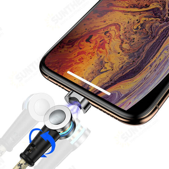 180 Degree Rotating Braided Type C Micro USB Magnetic Data Cable for iPhone 11 Pro XS Huawei P30 Pro Mate 30 Mi9 9Pro S10+ Note10