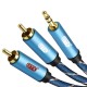 2 Rca to 3.5mm Audio Cable Male Aux Cable Gold Plated for Amplifiers Speaker Home Theater