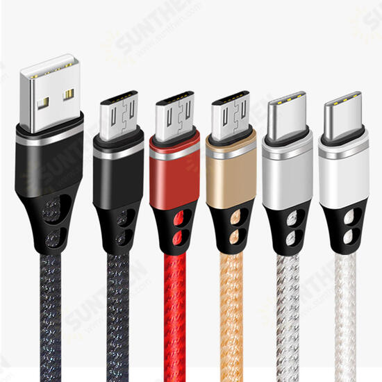 2.1A Micro USB Nylon Weave Fast Charging Data Cable For HUAWEI