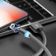 2.4A Type C Micro USB LED Indicator Fast Charging Data Cable For Huawei P30 Pro Mate 30 Mi9 9Pro 7A 6Pro OUKITEL Y4800