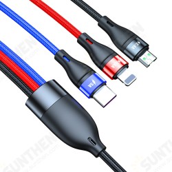 3in1 USB to USB-C/Micro USB/IP Port Cable Fast Charging Data Transmission Cable 1m For Samsung Galaxy Note20 iPad Pro MacBook Air Mi10 Huawei P40 3in1 USB to USB-C/Micro USB/IP Port Cable Fast Charging Data Transmission Cable 1m For Samsung Galaxy Note20 iPad Pro MacBook Air Mi10 Huawei P40