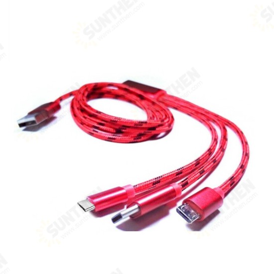 30cm 3 in 1 Cable for iPhone 11 11 Pro Max Armor 11 Xiaomi Mi9 Mi10