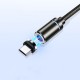 3A LED Magnetic Type C Micro USB Fast Charging Data Cable For Huawei P30 Pro P40 Mi10 K30 Poco X2 S20 5G