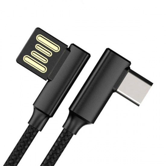 90 Degree Reversible 2.4A Type C Fast Charging Data Cable For Oneplus 5t Xiaomi 6 Mi A1 S8