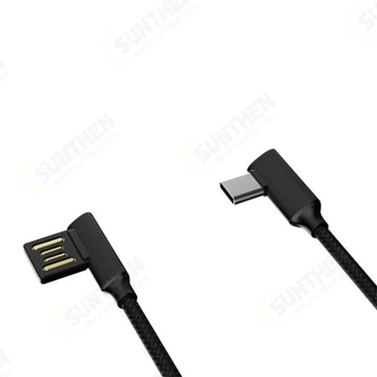 90 Degree Reversible 2.4A Type C Fast Charging Data Cable For Oneplus 5t Xiaomi 6 Mi A1 S8