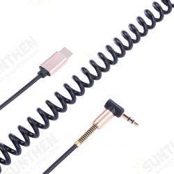 Elbow Spring Expansion USB Type-C To 3.5mm Aux Audio Cable Headset Speaker Headphone Jack Car Adapter USB-C Cable for Xiaomi POCO Huawei ZenFone Elbow Spring Expansion USB Type-C To 3.5mm Aux Audio Cable Headset Speaker Headphone Jack Car Adapter USB-C Cable for Xiaomi POCO Huawei ZenFone