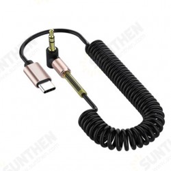 Elbow Spring Expansion USB Type-C To 3.5mm Aux Audio Cable Headset Speaker Headphone Jack Car Adapter USB-C Cable for Xiaomi POCO Huawei ZenFone Elbow Spring Expansion USB Type-C To 3.5mm Aux Audio Cable Headset Speaker Headphone Jack Car Adapter USB-C Cable for Xiaomi POCO Huawei ZenFone