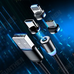 Magnetic LED Indicator 2.4A Type C Micro USB Fast Charging Data Cable For Huawei P30 Pro P40 Mi10 K30 Poco X2 S20 5G