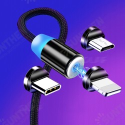 Magnetic LED Indicator 2.4A Type C Micro USB Fast Charging Data Cable For Huawei P30 Pro P40 Mi10 K30 Poco X2 S20 5G