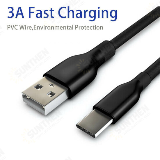 PVC 3A Micro USB Type-C Fast Charging Data Cable for Samsung Galaxy S21 Note S20 ultra Huawei Mate40 P50 OnePlus 9 Pro