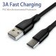 PVC 3A Micro USB Type-C Fast Charging Data Cable for Samsung Galaxy S21 Note S20 ultra Huawei Mate40 P50 OnePlus 9 Pro