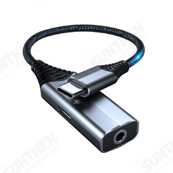Type-C 2In1 Audio Adapter USB-C to 3.5mm Headphone Adapter 60W PD Fast Charging Converter for Samsung Galaxy Note S20 Huawei Mate40 OnePlus 8Pro