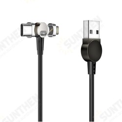 Type C Micro USB 180° Rotating Magnetic Data Cable 3 In 1 Fast Charging Line For Mi10 Note 9S Huawei P40 Pro