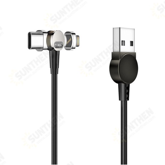 Type C Micro USB 180° Rotating Magnetic Data Cable 3 In 1 Fast Charging Line For Mi10 Note 9S Huawei P40 Pro