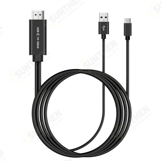 USB 2.0 Type C to HDMI With Charging Function Cable Ultra HD 1080P 4K Adapter Line For Tablet/Switch/ Monitor/Phones