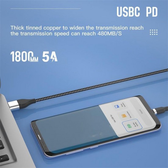 USB-C/USB-A to Apple/Type-C/Micro USB Cable Fast Charging Data Transmission Cable 1.8m For iPhone 13 Pro Max Samsung Galaxy Z Fllp3 5G Xiaomi Mi 12
