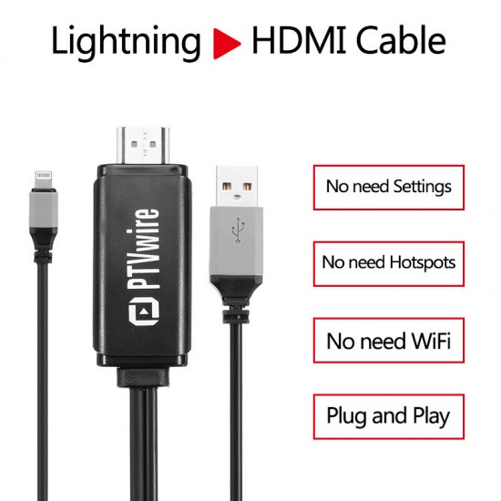 USB to HDMI Adapter Cable Support 8 Channels Digital Audio Support Airplay/Mirroring 2M Long