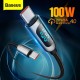 100W LED Display USB-C to USB-C PD Power Delivery Cable E-mark Chip Fast Charging Data Transfer for Samsung Huawei OnePlus iPad Pro MacBook Air
