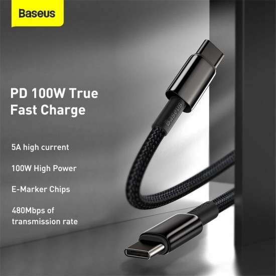 100W USB-C to USB-C PD Cable PD3.0 Power Delivery QC4.0 Fast Charging Data Transmission Cable Samsung iPad MacBook AirMi 10 Huawei P40